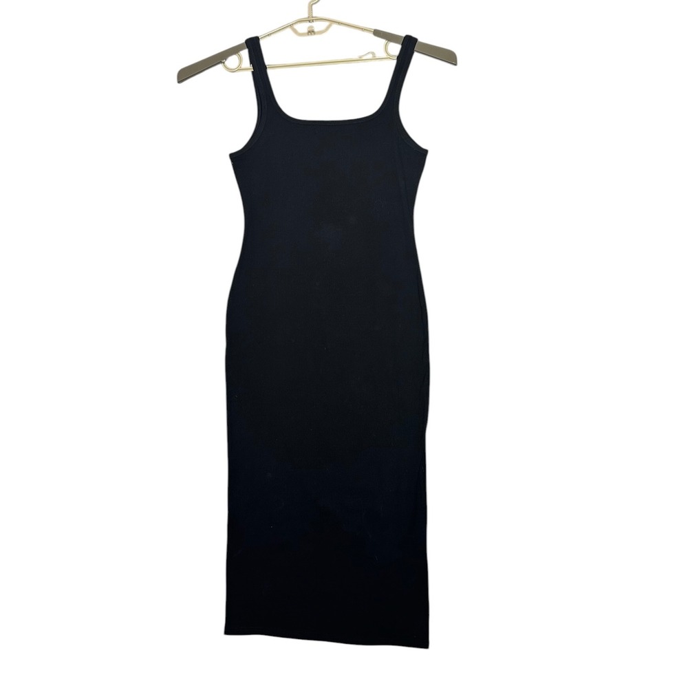 Bumpsuit Womens Ribbed Sculpting Midi Dress XL Maternity Bodycon Comfort Black